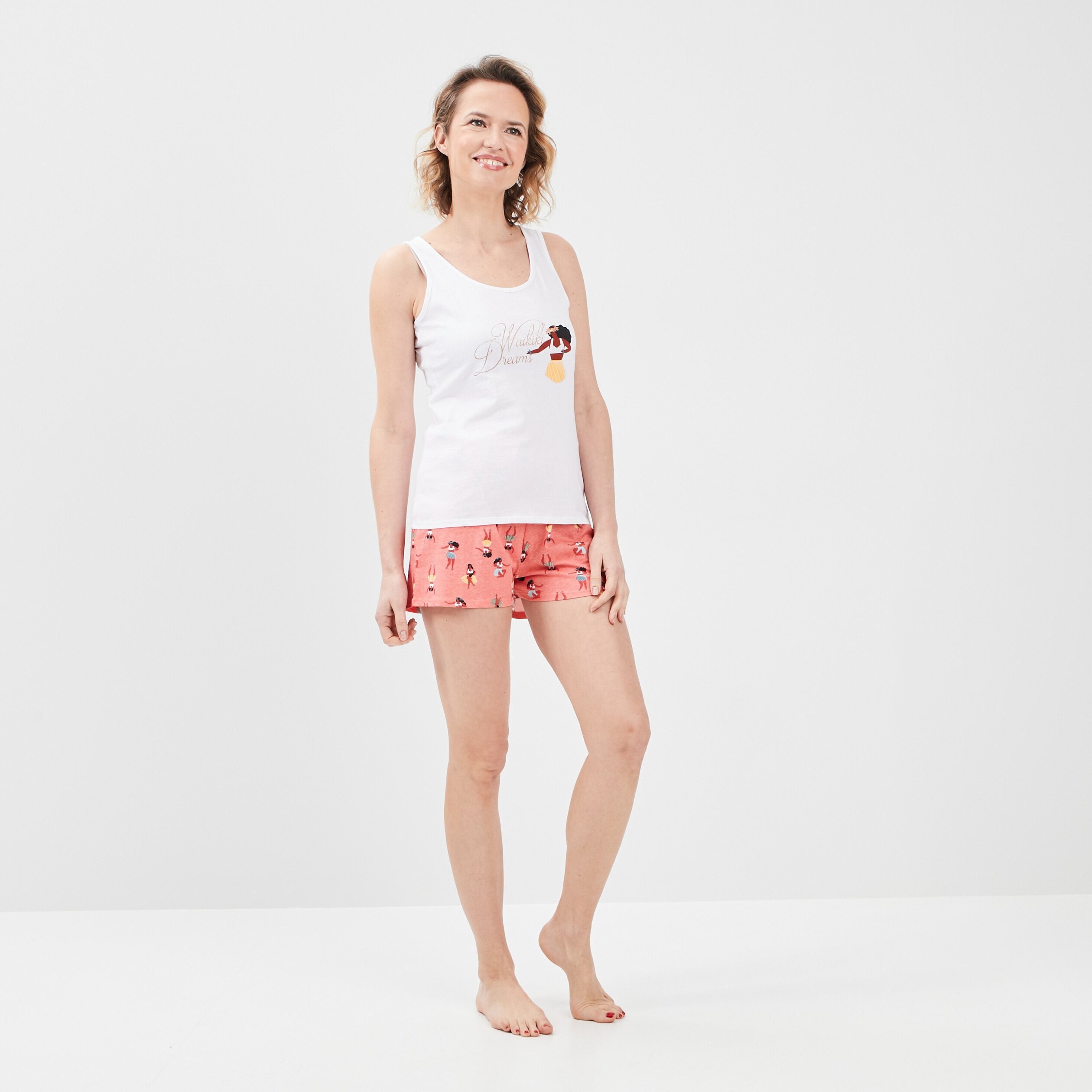Ensemble pyjama 2 pièces ivoire femme | La Halle