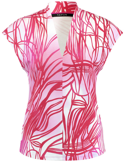 Print-Shirt mit V-Ausschnitt