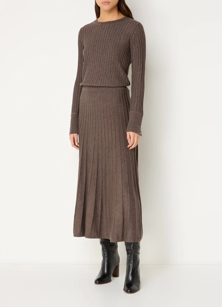 ba&sh Jada rib-knit midi skirt in wool blend