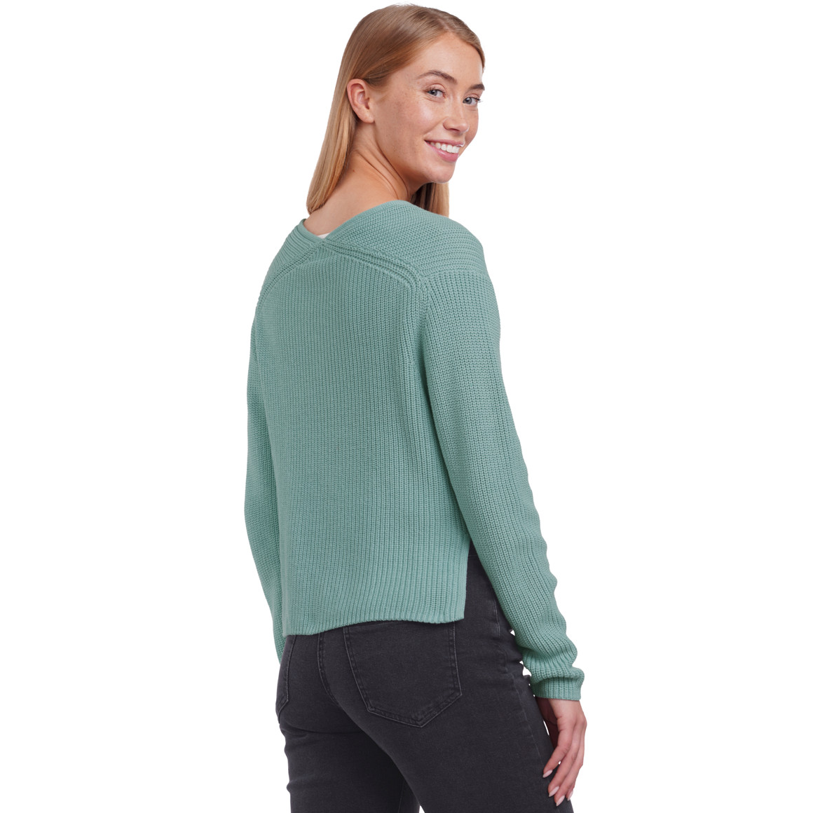 Damen Strickjacke aus Rippstrick