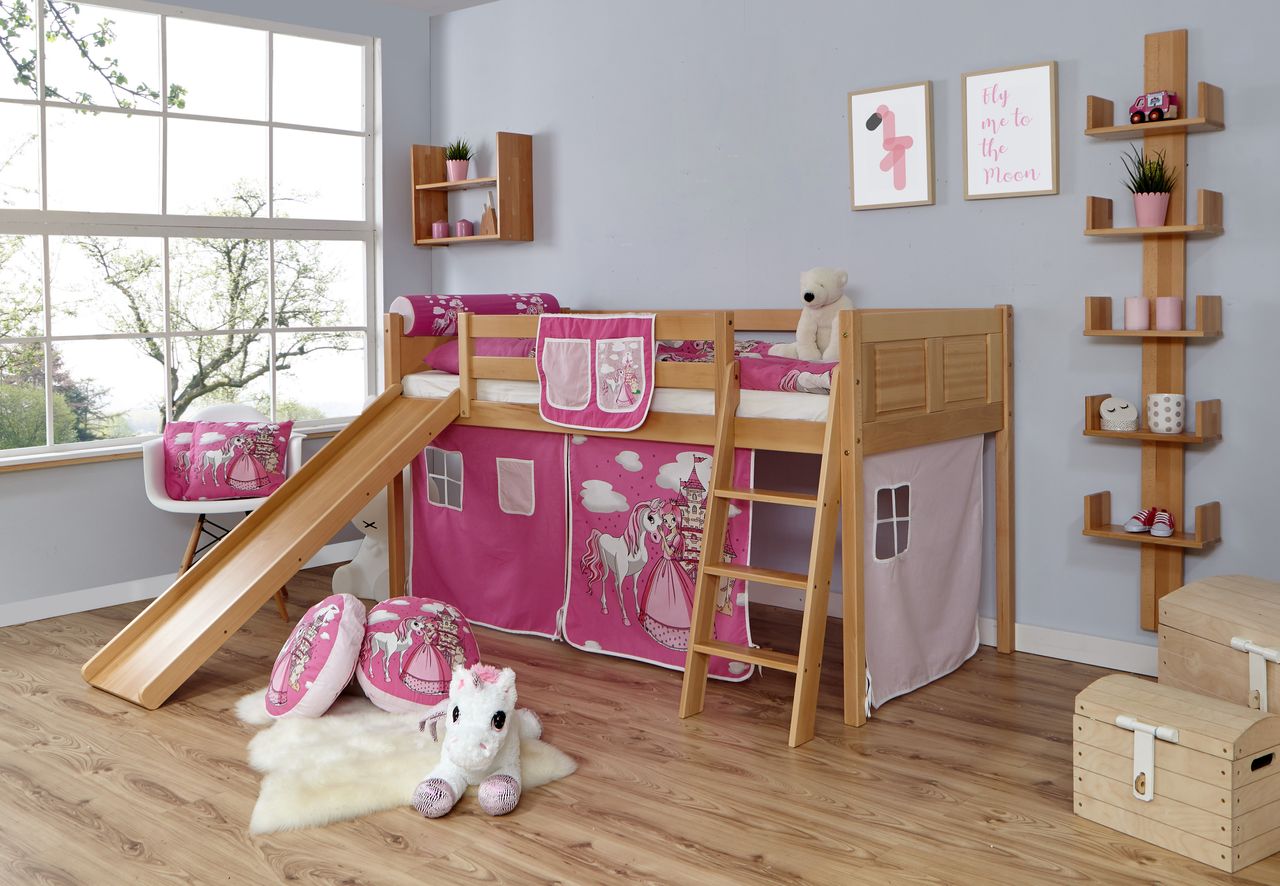 Ticaa Rutschbett Ekki Country Buche Horse-Pink,A1