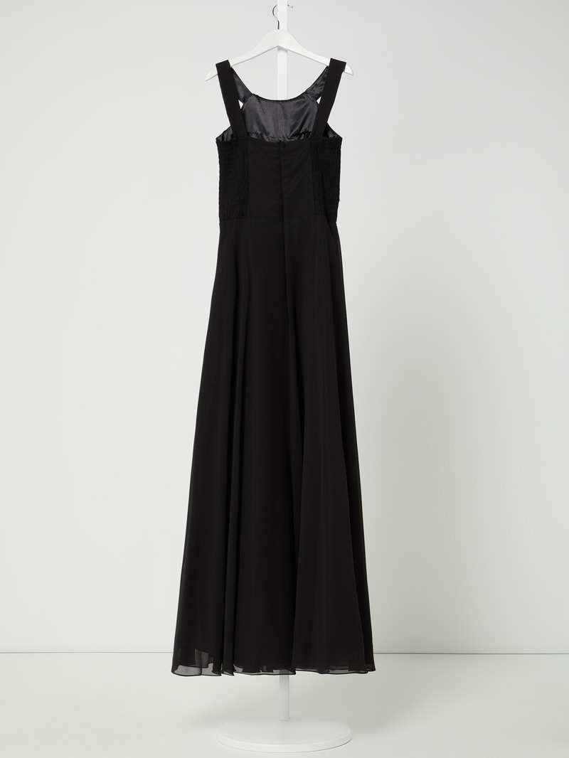 Maxikleid aus Chiffon in schwarz