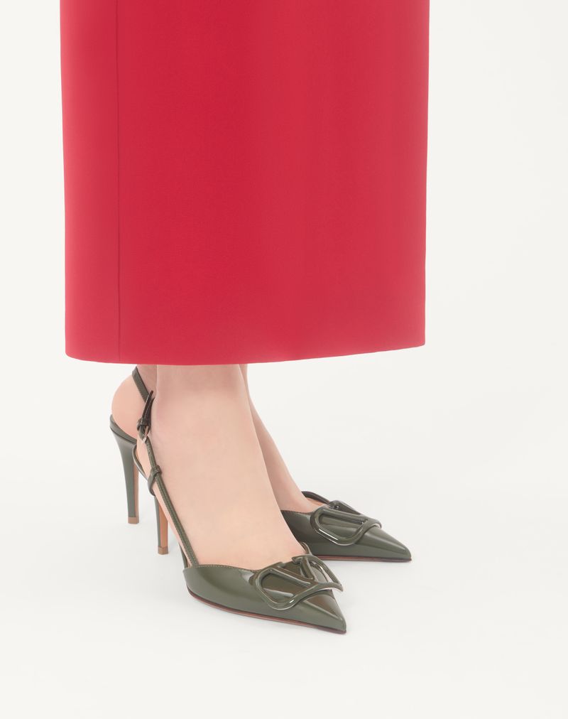 VLogo Signature Patent Slingback Pump 80mm