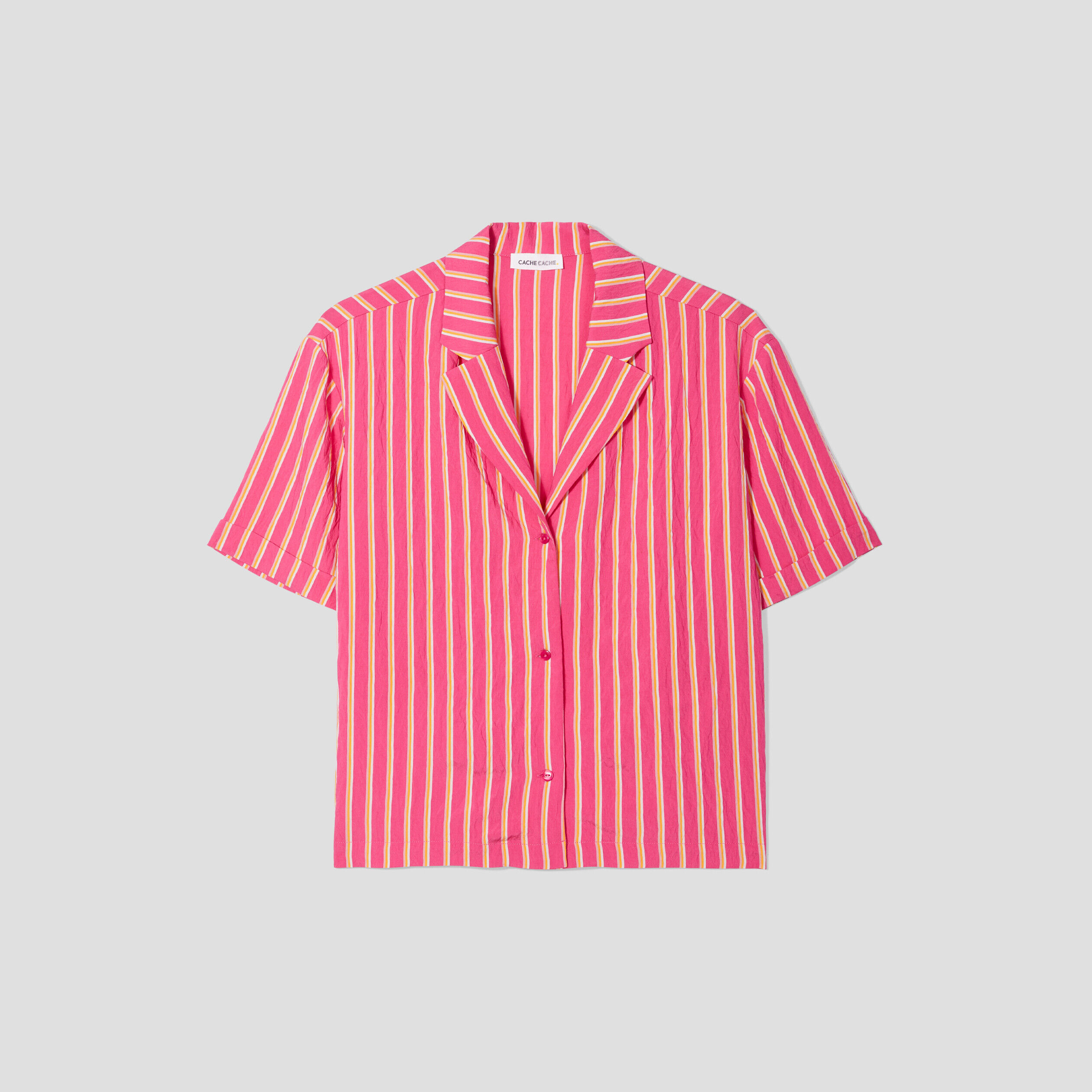 Chemise manches courtes rose fushia femme | Cache Cache