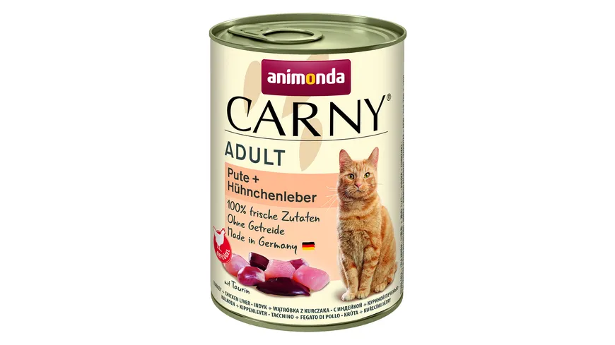 ANIMONDA Katzennassfutter Carny Adult Pute + Hühnchenleber 400 g