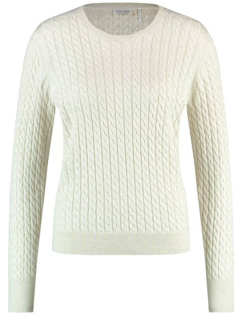 Nachhaltiger Strickpullover mit Zopfmuster