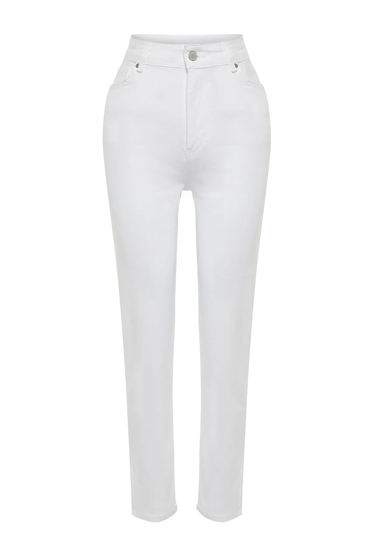 Trendyol Collection  Weiße, nachhaltigere Mom-Jeans mit hoher Taille TWOSS24JE00122