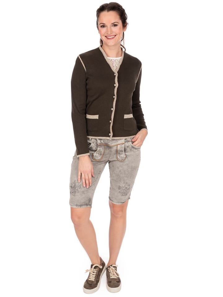 OS-Trachten Strickjacke 457019-0771 in dunkelbraun günstig kaufen