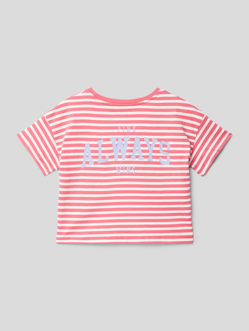 T-Shirt mit Streifenmuster Modell 'fresh' in apricot