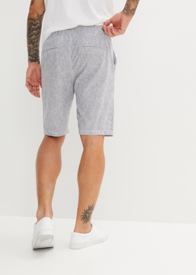 Bermuda mit Leinen, Regular Fit