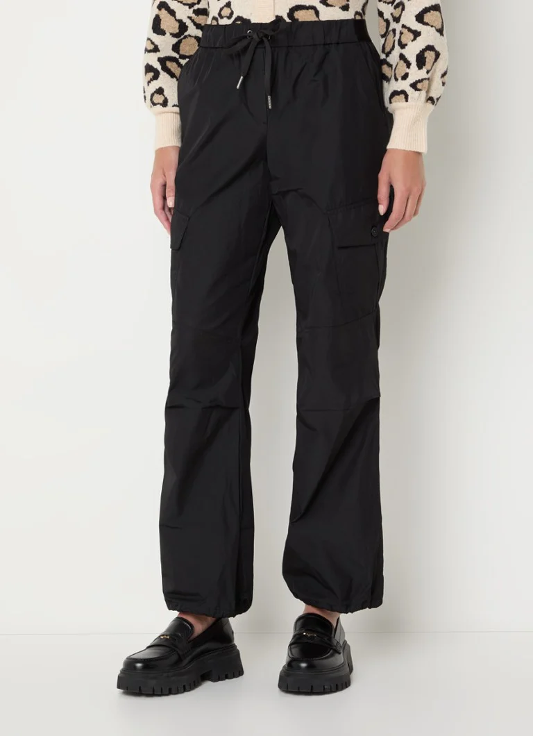 Pantaloni cargo Summum a vita alta e vestibilità ampia con coulisse