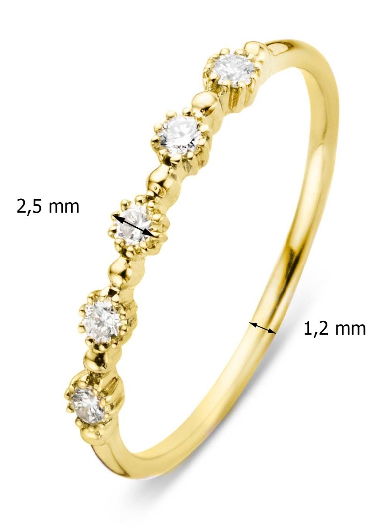 Inel cu vârf de diamant din aur galben și un diamant de 0,17 ct, Joy
