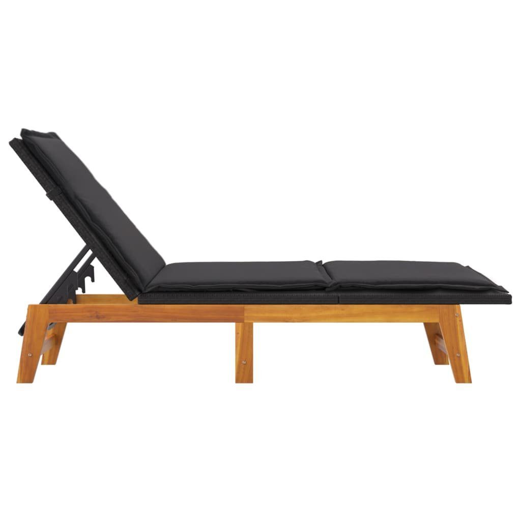 vidaXL Gartenliege 3-tlg. Garten-Lounge-Set Poly Rattan & Massivholz Akazie, 1 St.