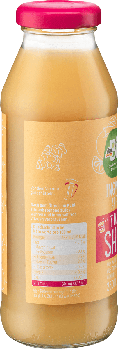 7 Tage Shot Ingwer Apfel, 280 ml