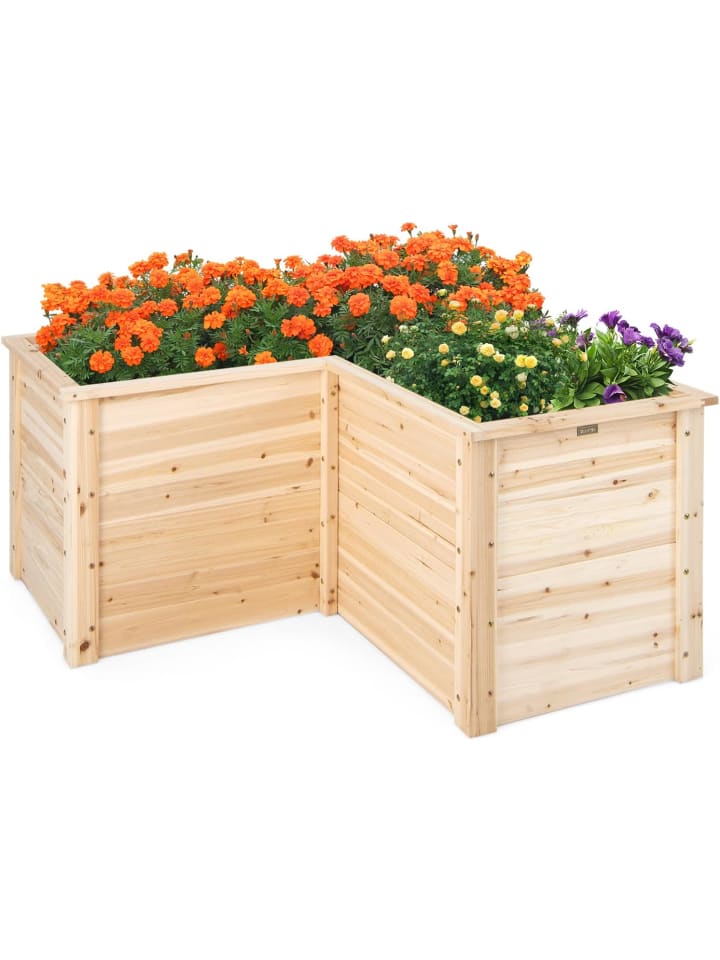 COSTWAY Hochbeet L-förmig in Beige günstig kaufen onesize