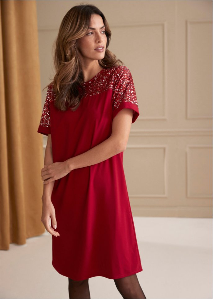 Kleid mit Pailletten-Einsatz