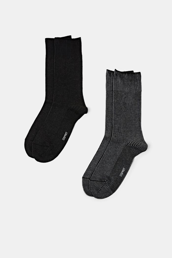 2er-Pack Stricksocken mit Streifenmuster