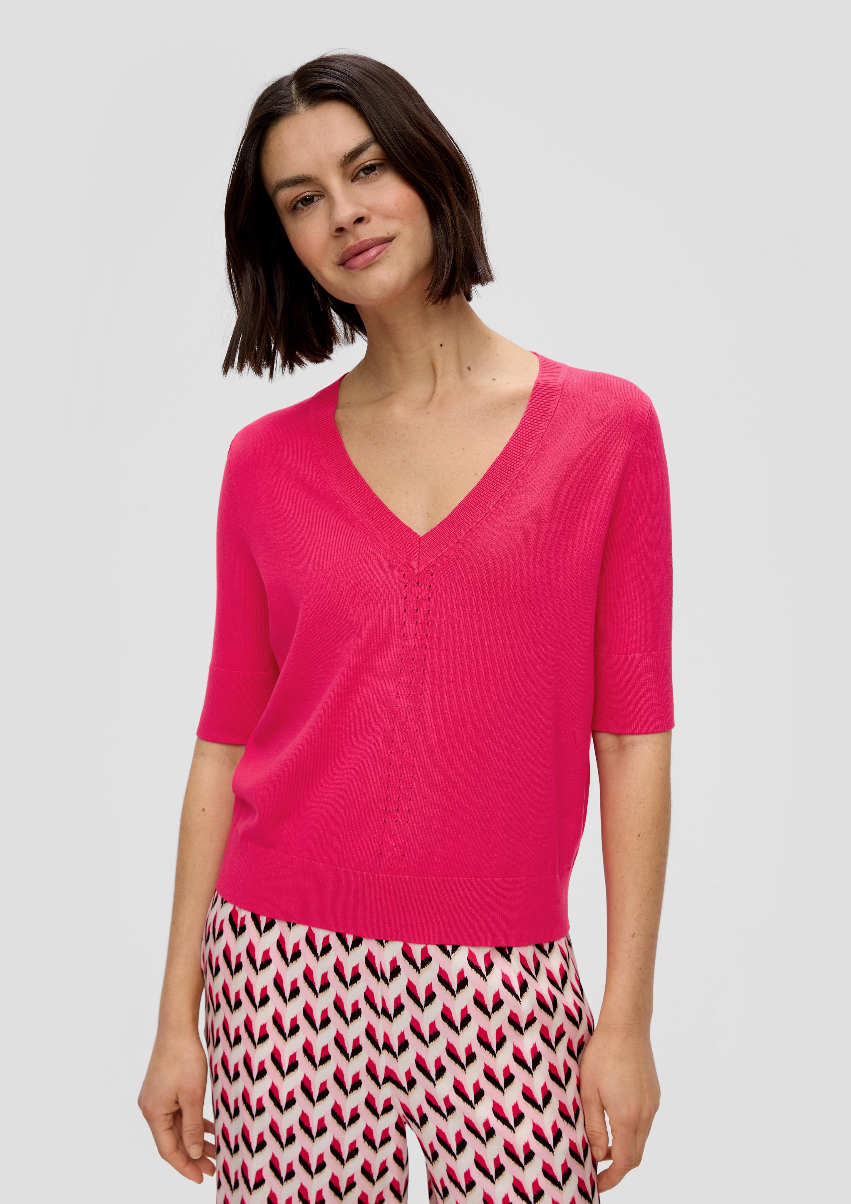 Kurzarmpullover mit Pointelle-Details  2143204-4554