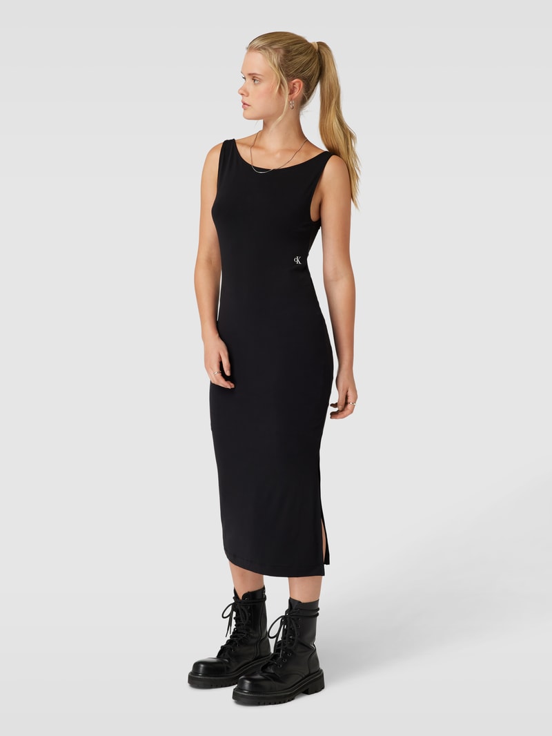Midikleid mit Cut-Out am Rücken in black