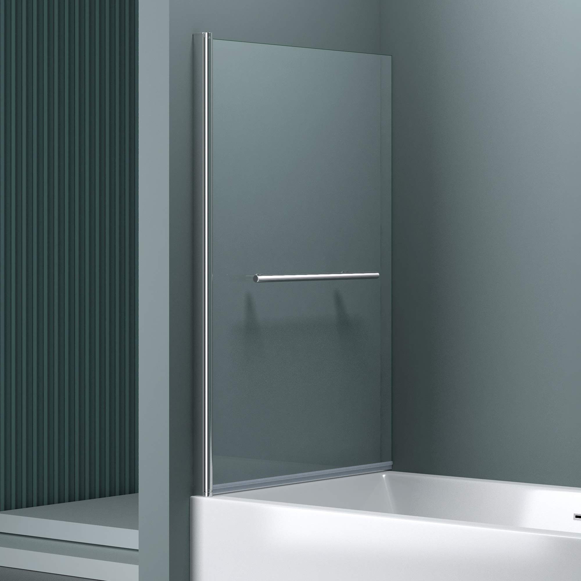 doporro Badewannenaufsatz Design Duschabtrennung Cortona1121 Badewannenaufsatz 6mm ESG-Sicherheitsglas inkl. Nanobeschichtung, Badewannenfaltwand, Einscheibensicherheitsglas