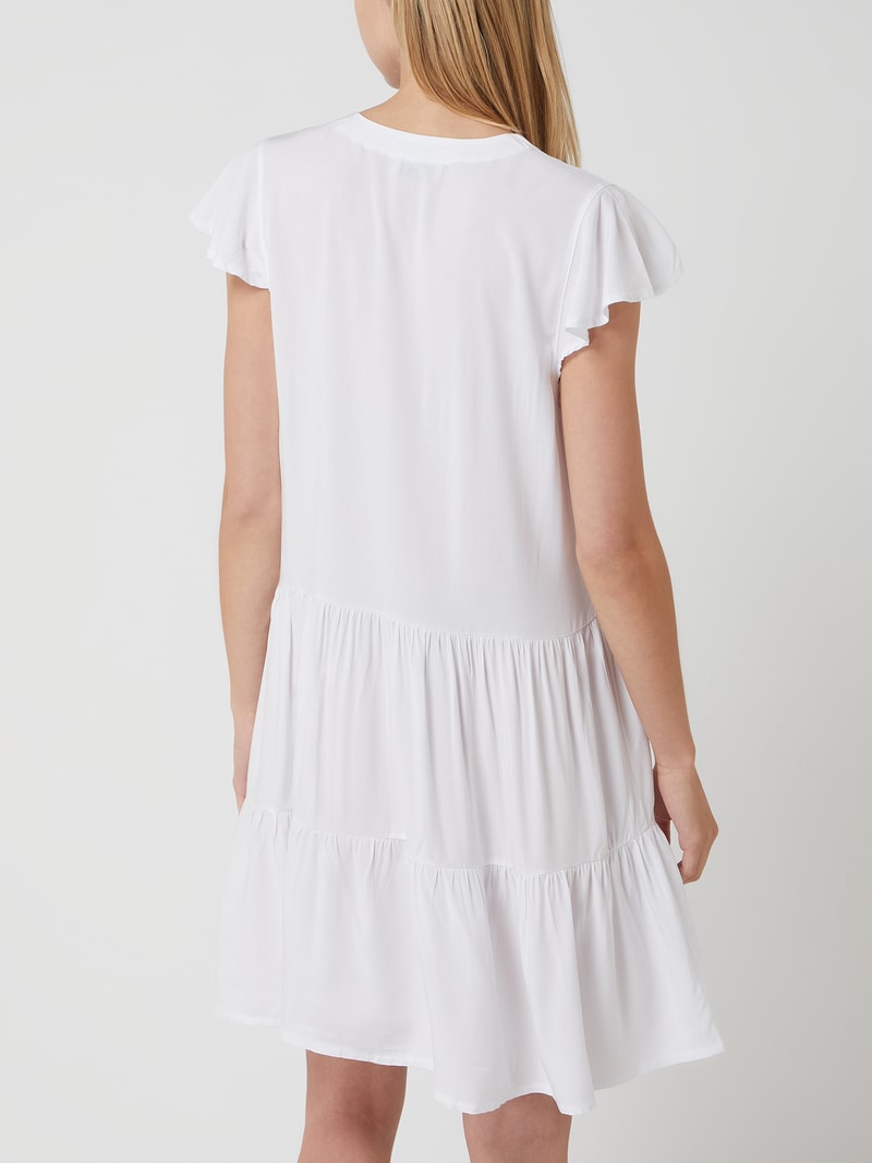Shirtkleid aus Viskose in weiß