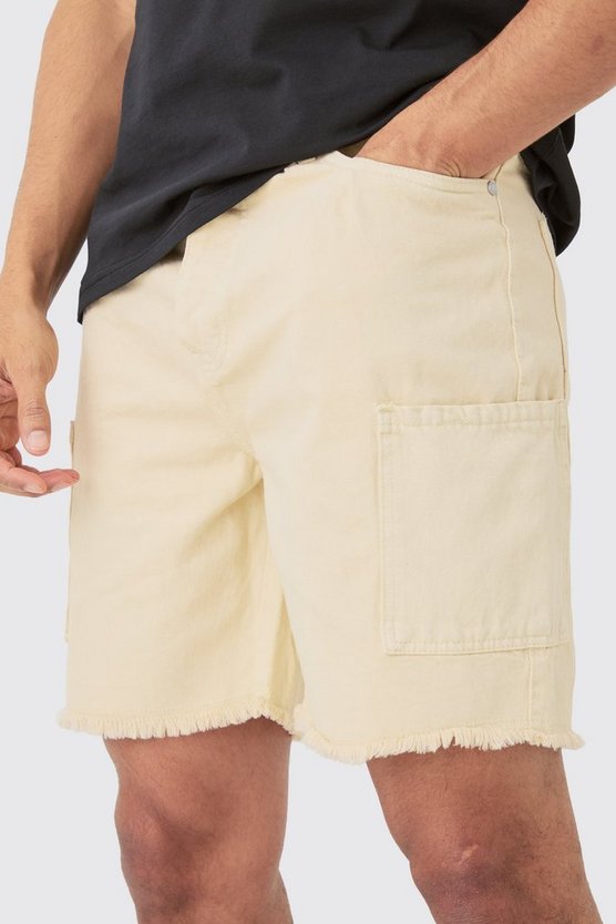 Lockere Jeansshorts mit Cargo-Taschen