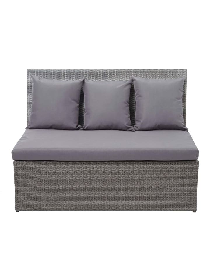 MCW Lounge-Gartenbank G16 2er Sofa, Grau, Kissen dunkelgrau günstig kaufen onesize