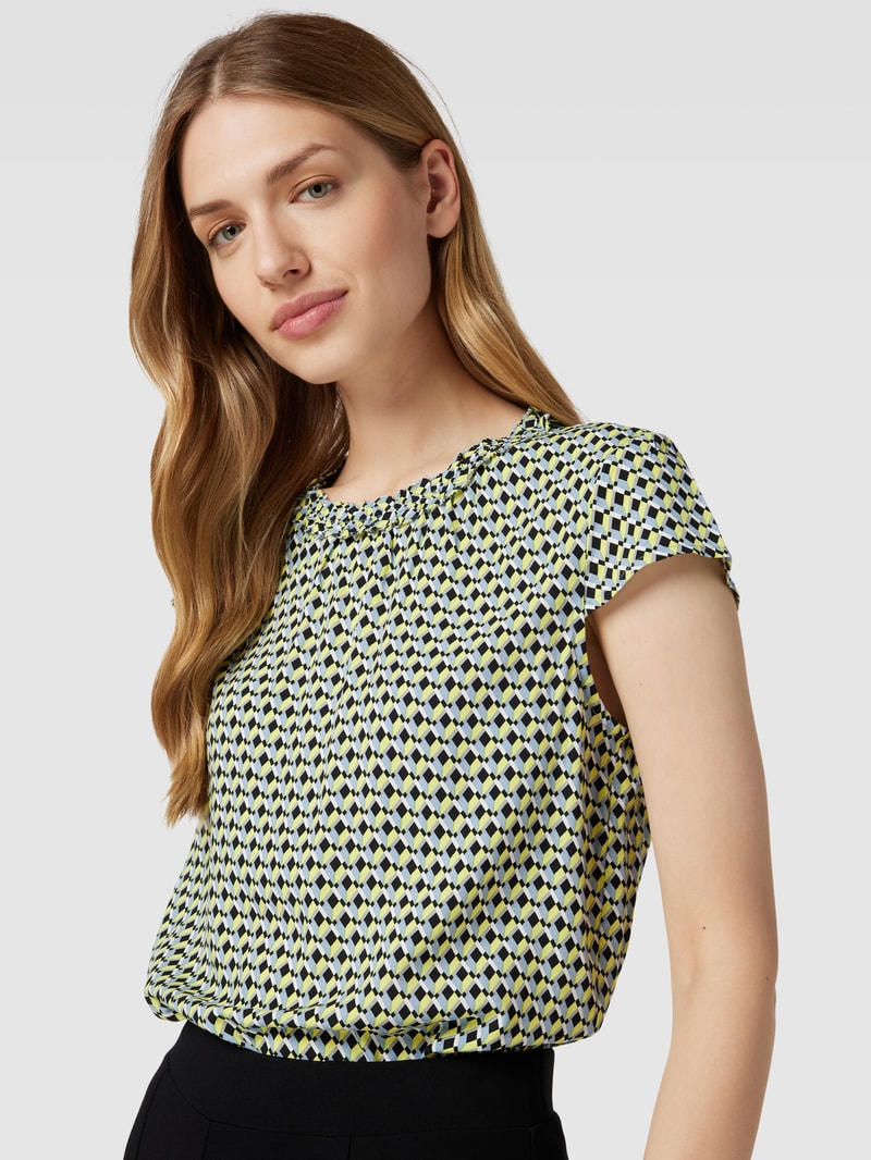 Blusenshirt mit Allover-Muster in schwarz