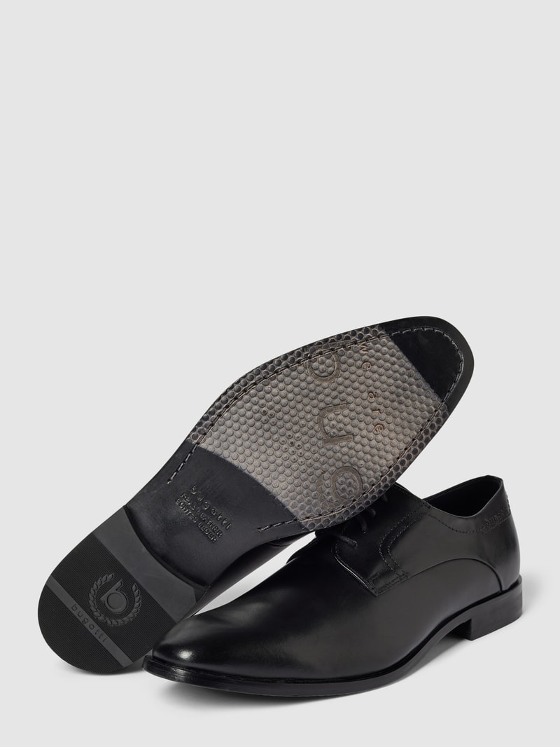 Derby-Schuhe aus Leder-Mix Modell 'Milko' in schwarz