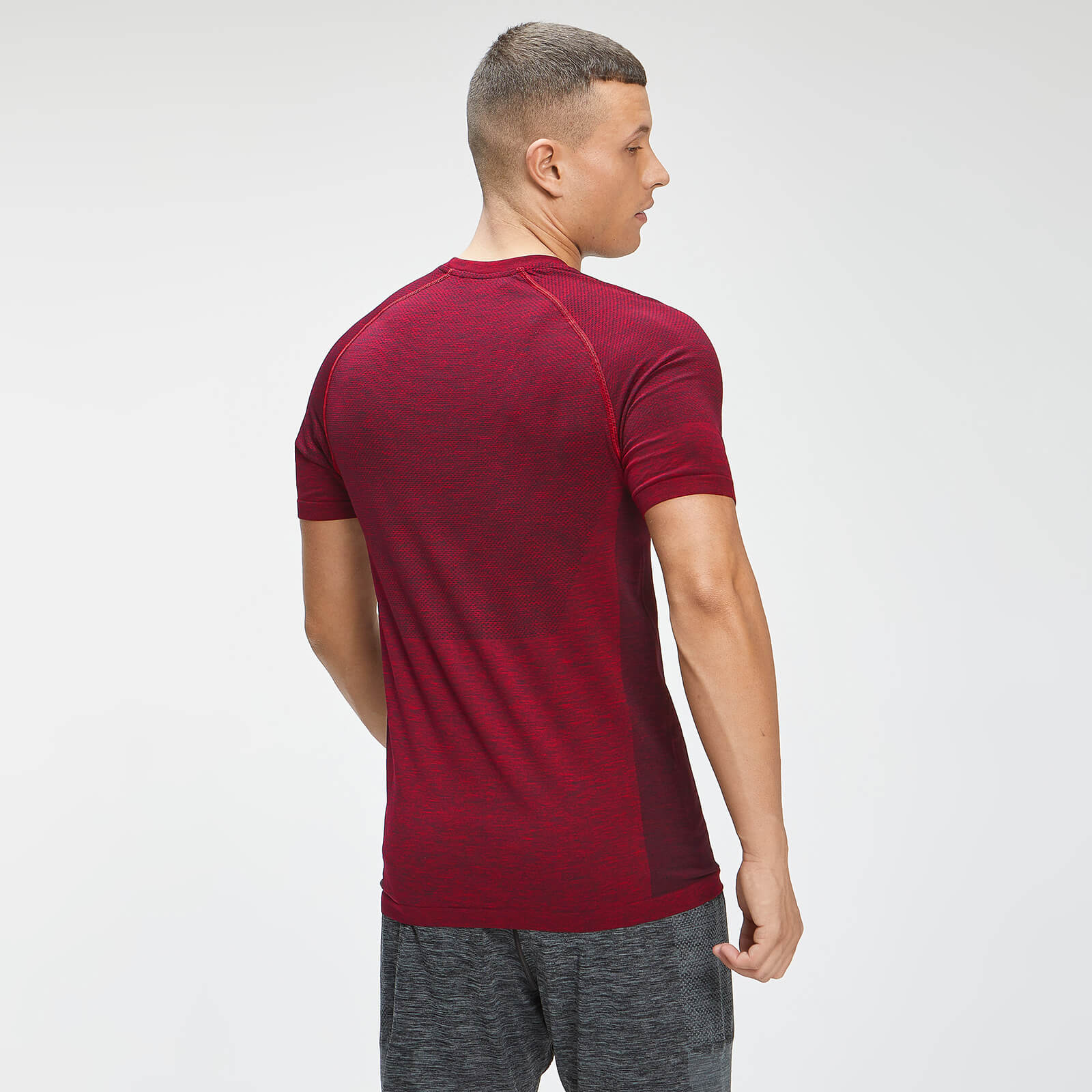 T-shirt sans coutures à manches courtes MP Essentials pour hommes – Lie-de-vin chiné