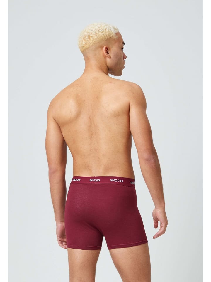 SNOCKS Boxershorts aus Bio-Baumwolle 6 Stück in Rote Streifen günstig kaufen