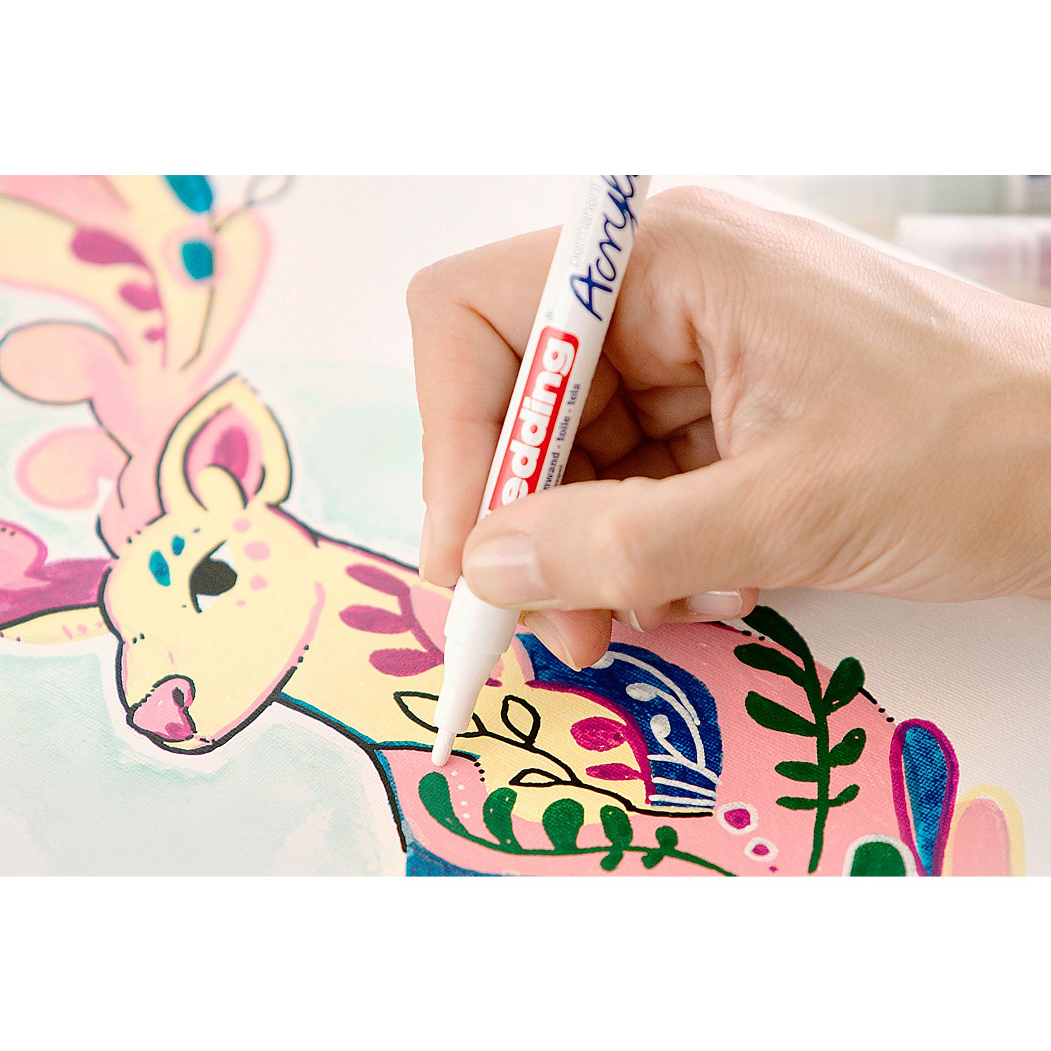 edding Acrylmarker-Set nordic, 8 Stifte und 10 Postkarten