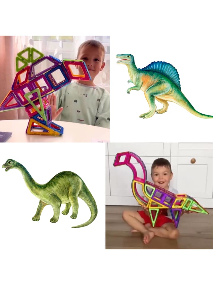 MAGNIKON Magnetische Bausteine MK-65 Der Dinosaurier, 65-Teilig-ab 3 Jahre günstig kaufen onesize