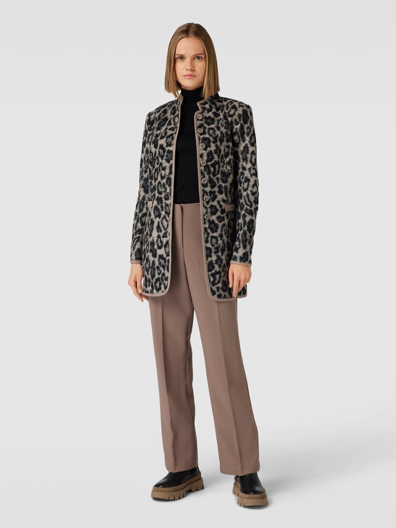 Blazer mit Allover-Muster in schwarz