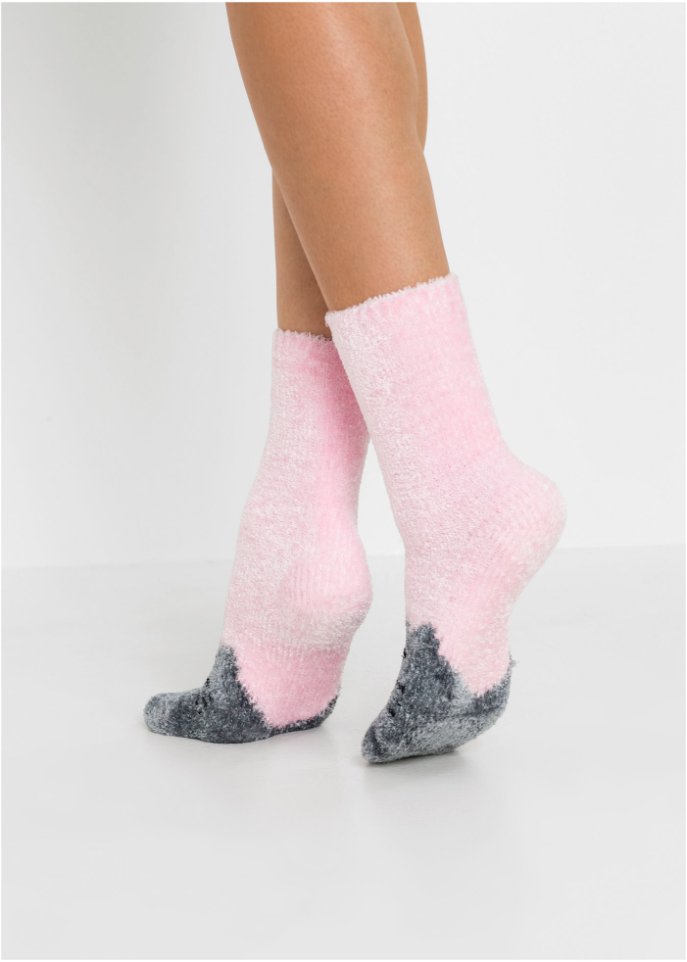 Kuschelsocken Chenille mit Satinschleife (3er Pack)