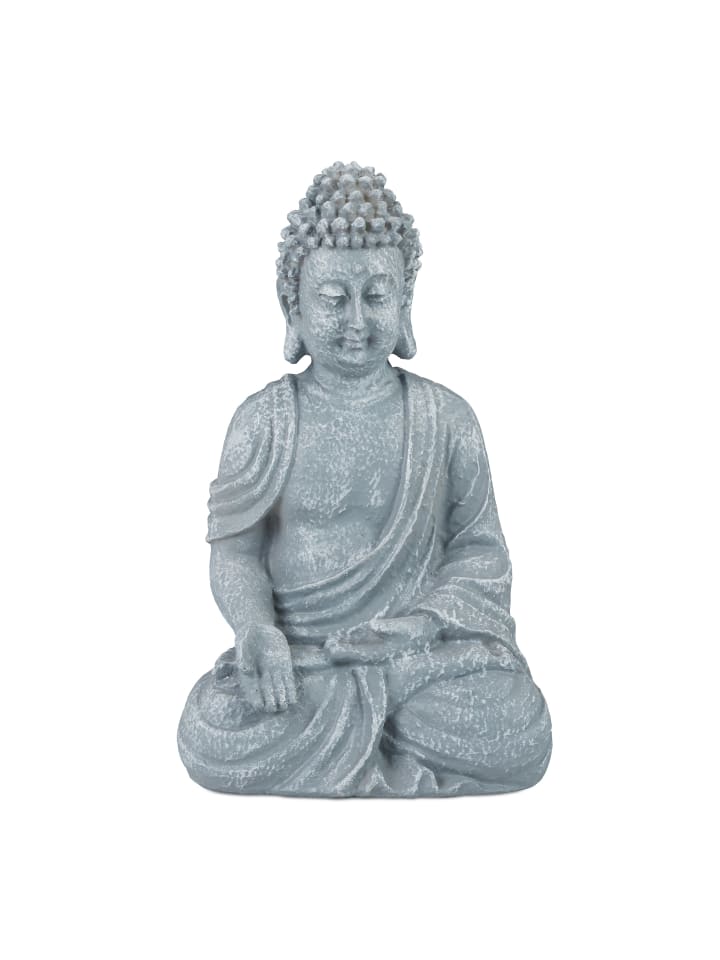 relaxdays Buddha Figur in Hellgrau - (H)30 cm günstig kaufen onesize