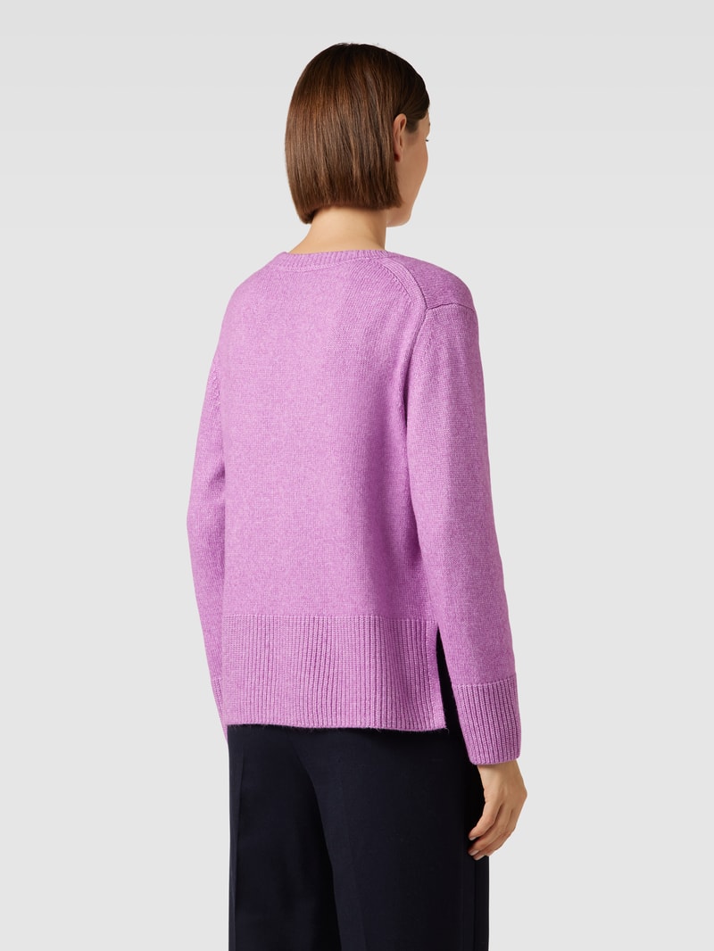 Strickpullover in melierter Optik in violett