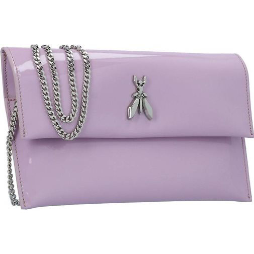 Patrizia Pepe Fly Glossy Clutch Tasche Leder 28 cm