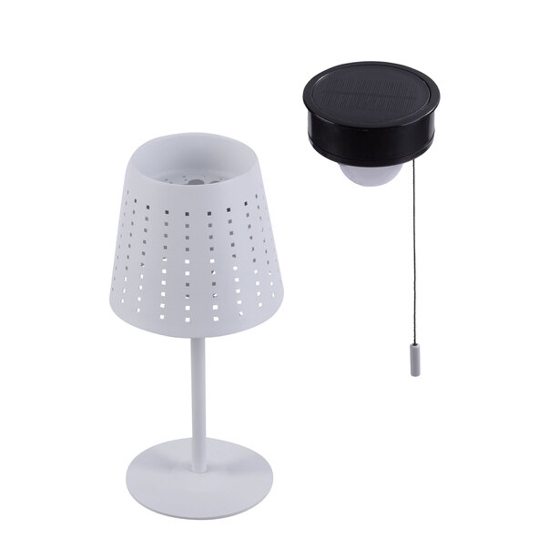 LED Akku-Solar-Tischleuchte Mandy, weiß