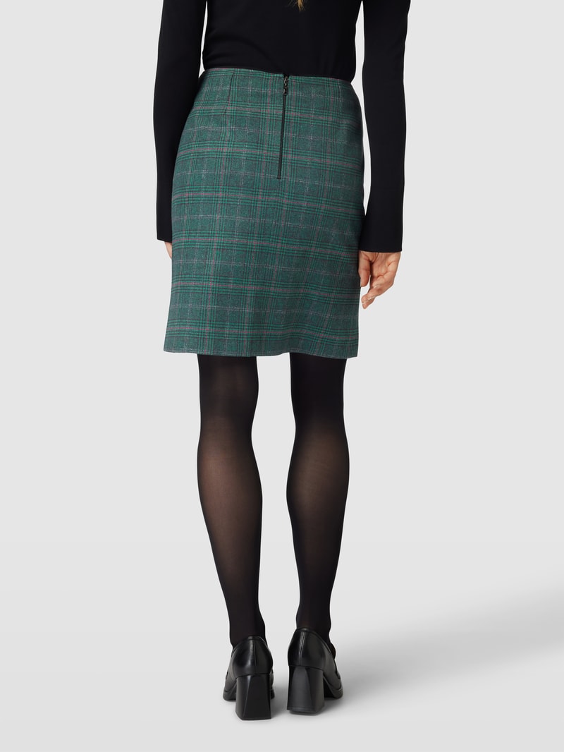 Knielanger Rock mit Tartan-Karo in schilf
