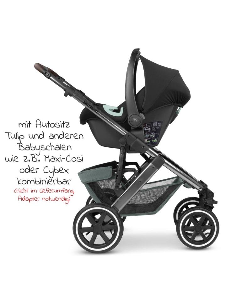 ABC-Design Kombi-Kinderwagen Salsa 4 Air - inkl. Babywanne & in gruen,silber günstig kaufen onesize