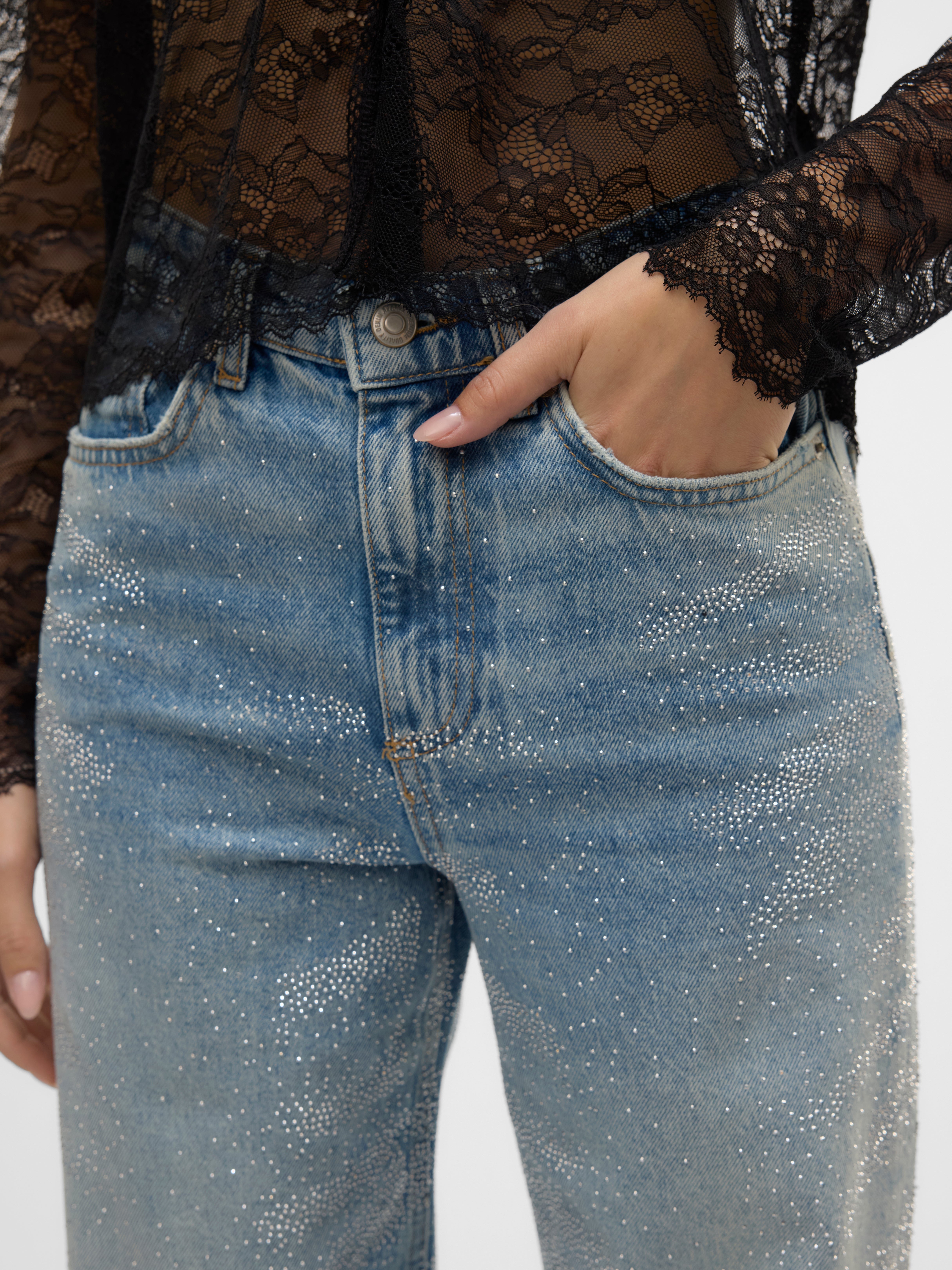 VMTESSA Hohe Taille Weiter Beinschnitt Jeans