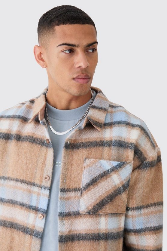 Kastiges kariertes Overshirt