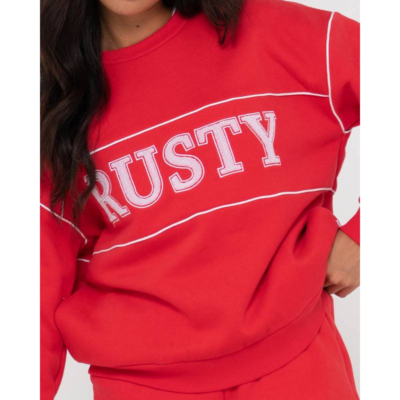 RUSTY LINE OVERSIZE CREW FLEECE Rundhalspullover Damen