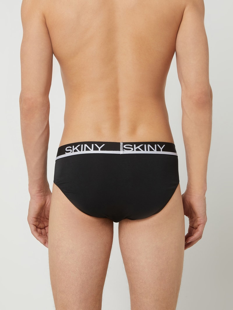 Slip mit Stretch-Anteil im 3er-Pack in schwarz
