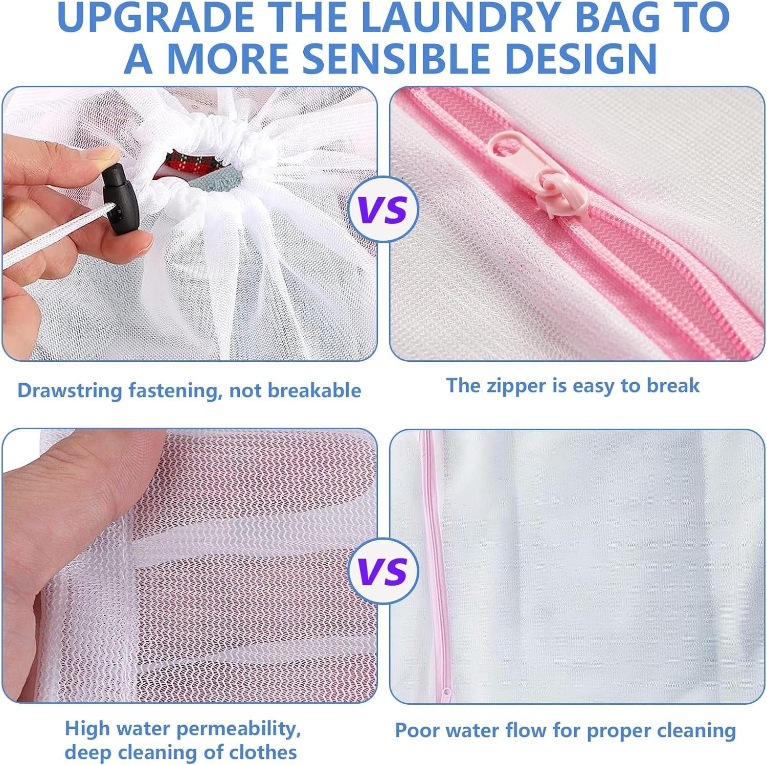 ASLENY Wäschenetz 5 Stück Wäschenetz für die Waschmaschine, Wäschesack mit Kordelstopper,(5-St., Robuster Wäschesack für Hemden, BHs, Unterwäsche und Socken), Wiederverwendbar, Feinmaschige Wäschesäcke