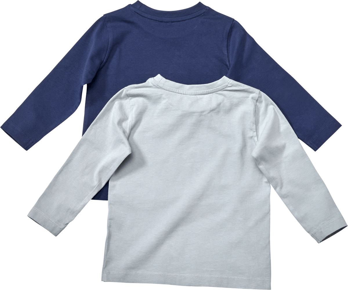 Langarmshirts, blau, Gr. 104, 2 St