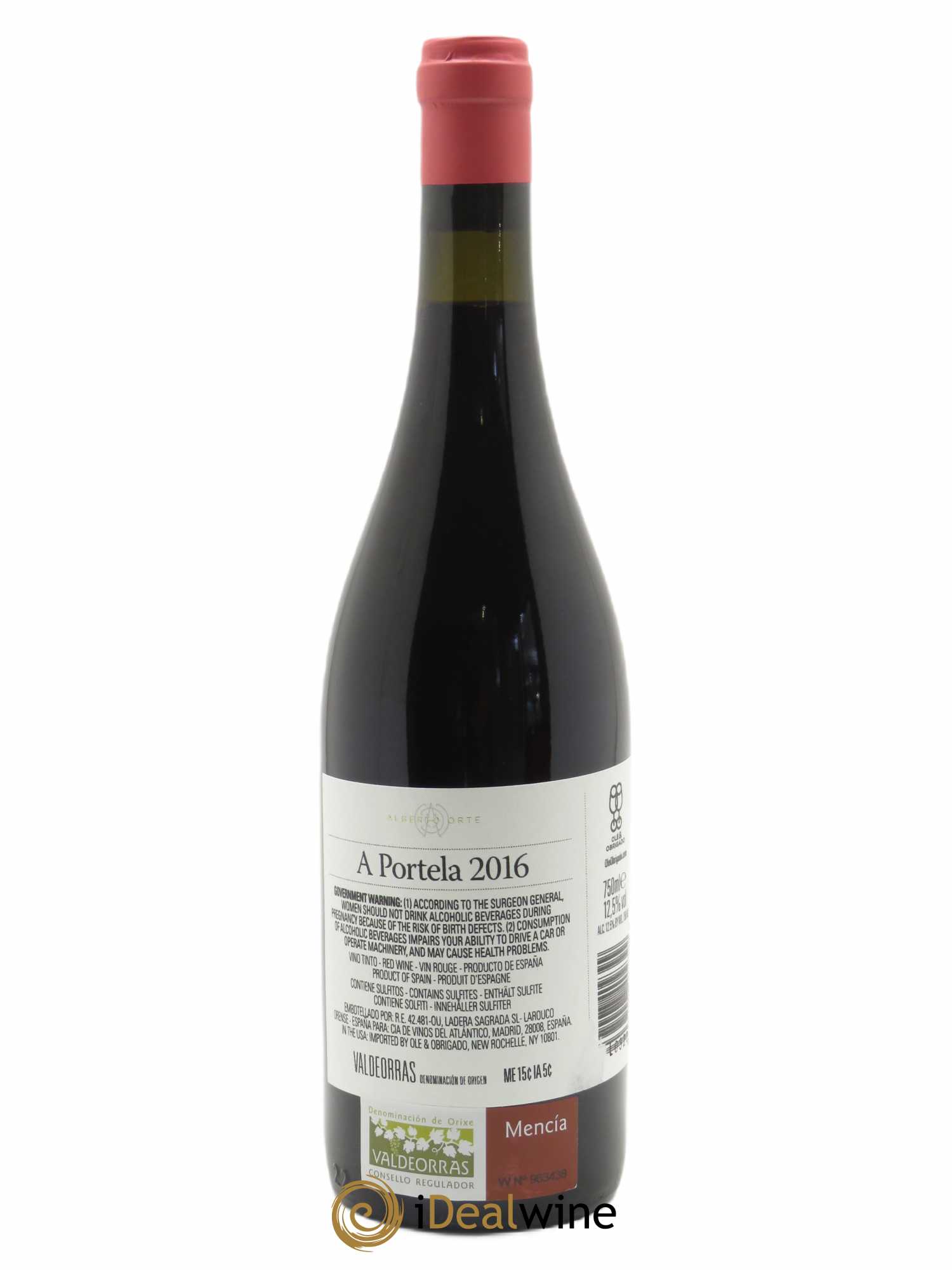 Valdeorras DO A Portela Alberto Orte  2016 - Lot de 1 Bouteille