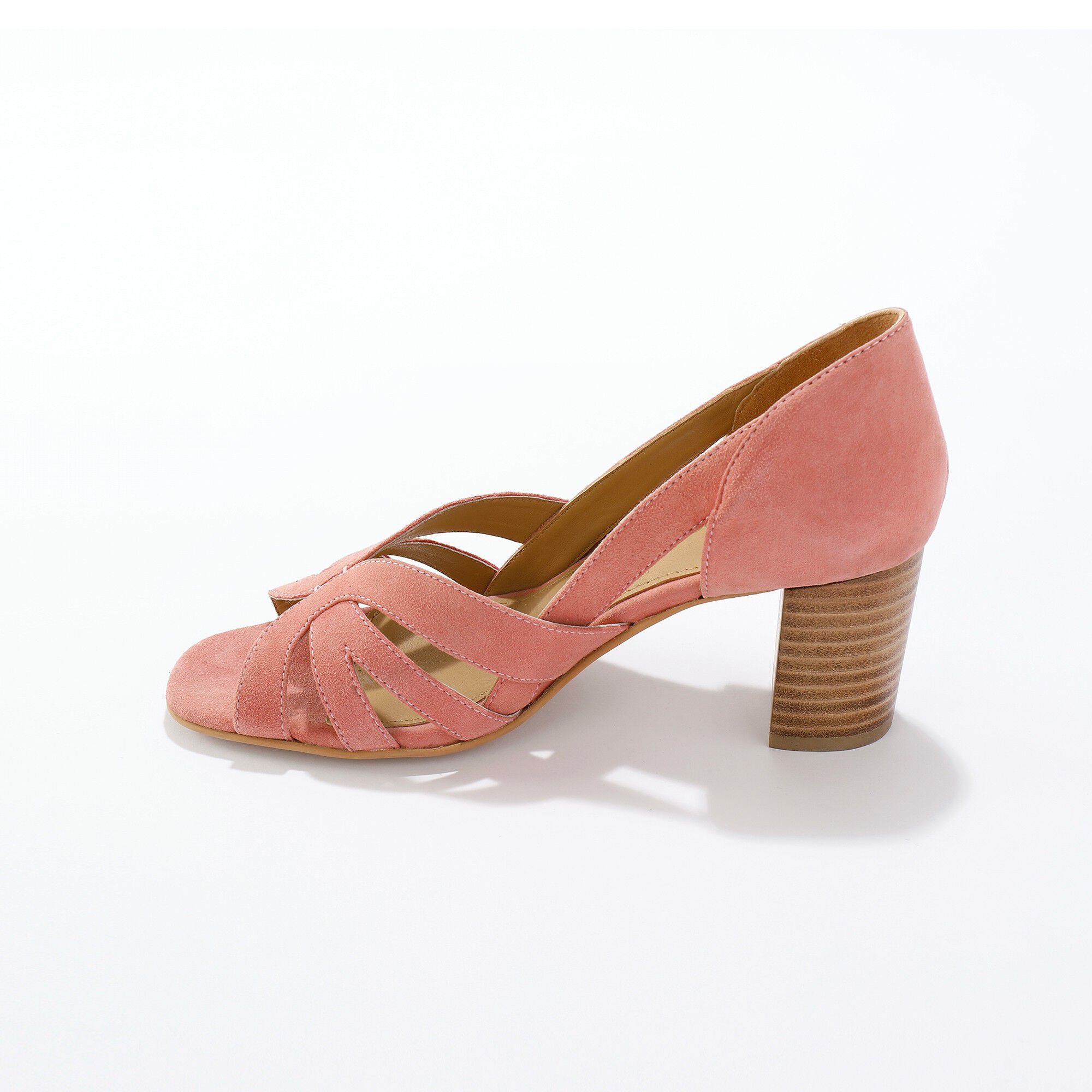 Sandales bout ouvert, cuir