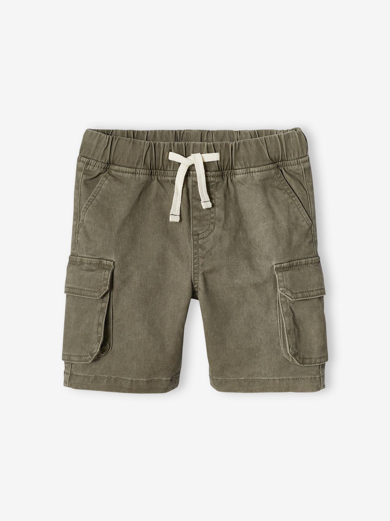 Short battle garçon facile à enfiler beige
